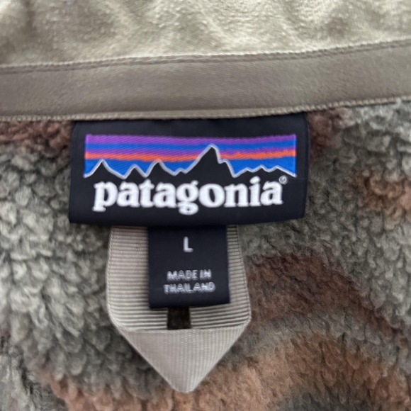 Patagonia Pullover Mens Large Green Camo Better Sweater 1/4 Zip Fleece - Picture 2 of 9